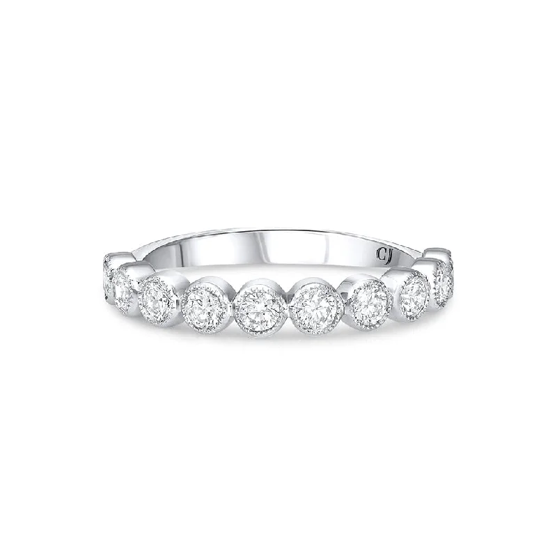 18K WHITE GOLD HALFWAY DIAMOND BAND