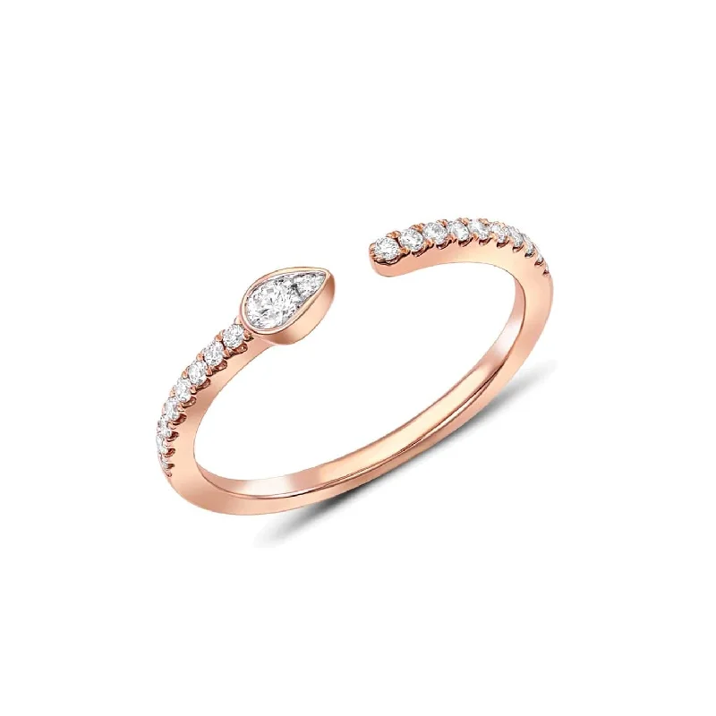 18 kt Rose Gold Diamond Open Gap Band