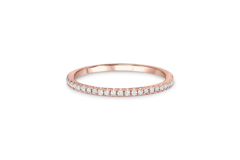 18k Rose Gold 0.15ctw Diamond Halfway Band