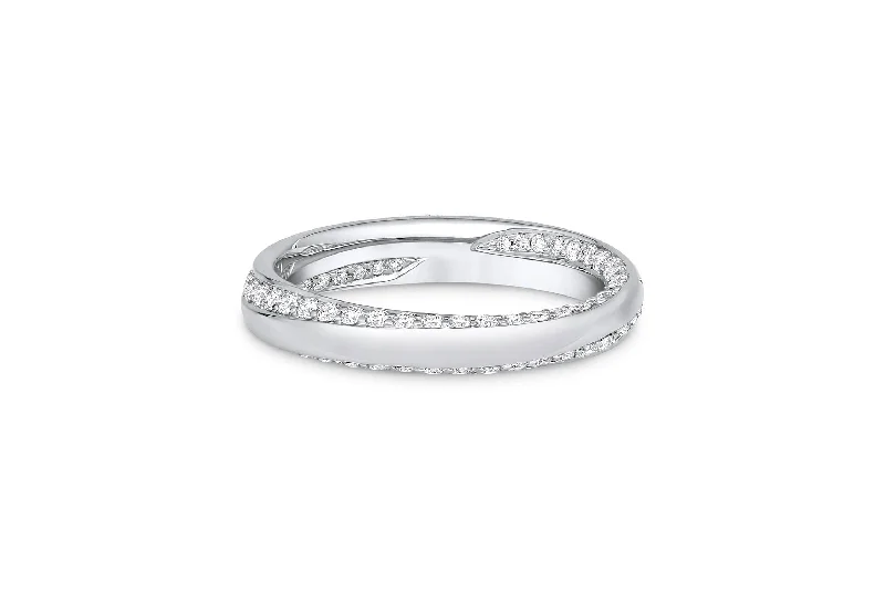 18k White Gold 0.62ctw Diamond Inside Out Spiral Band