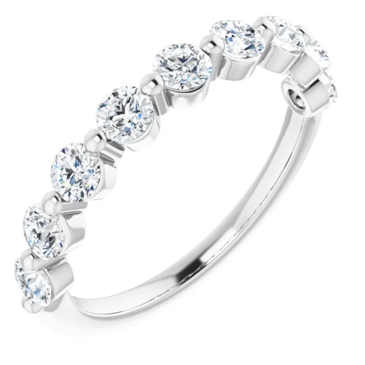 14K White 9/10 CTW Natural Diamond Anniversary Band