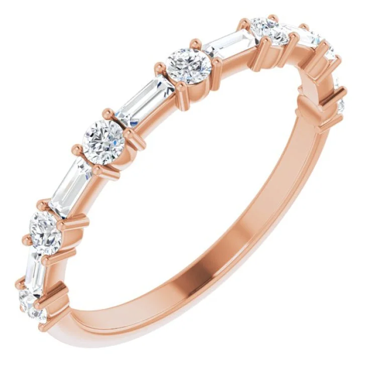 14K Rose 1/2 CTW Natural Diamond Anniversary Band