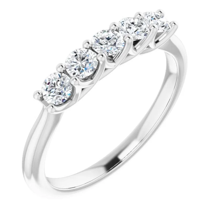 14K White 1/2 CTW Natural Diamond Anniversary Band