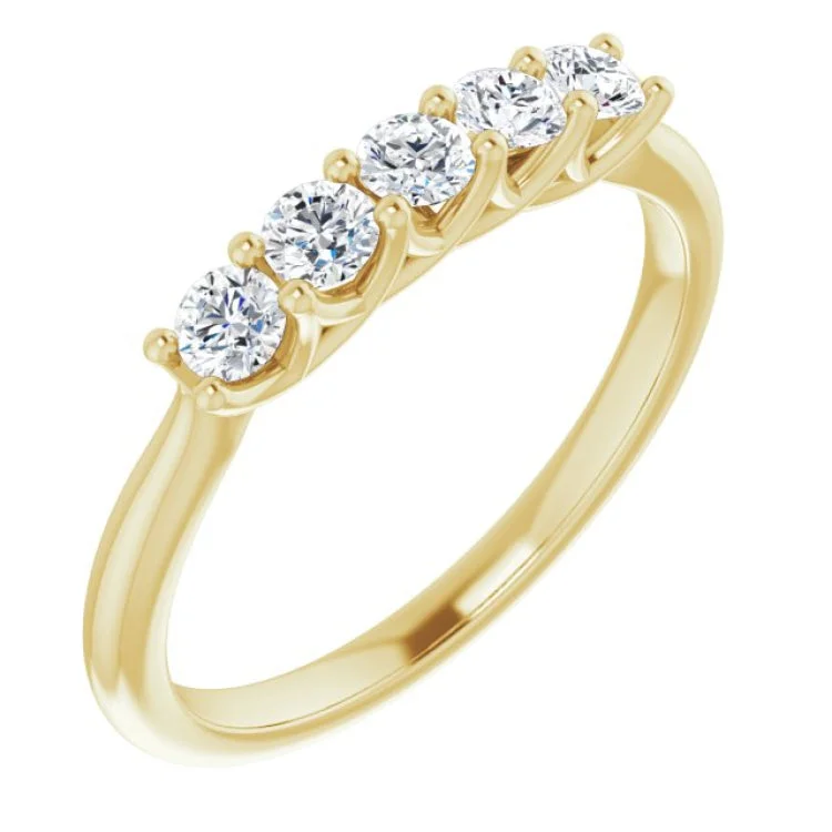 14K Yellow 3/8 CTW Natural Diamond Anniversary Band