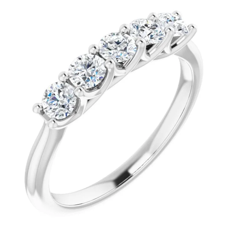 14K White 5/8 CTW Natural Diamond Anniversary Band