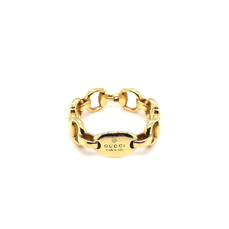 Gucci 18k Yellow Gold Horsebit Ring - Estate