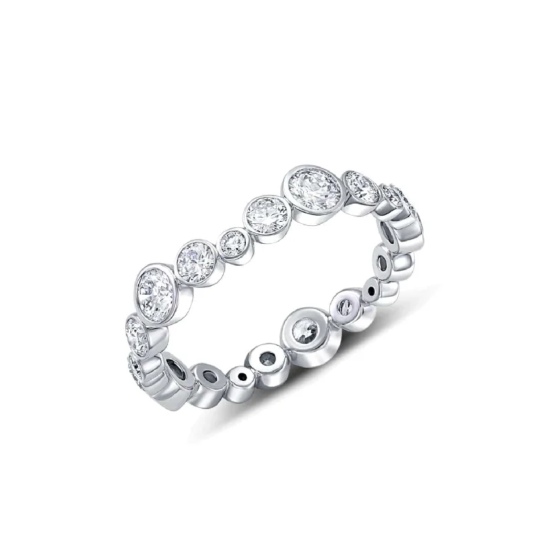 Platinum 1.56ctw Diamond Wavy Eternity Band