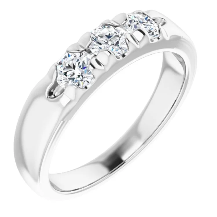 14K White 5/8 CTW Natural Diamond Anniversary Band