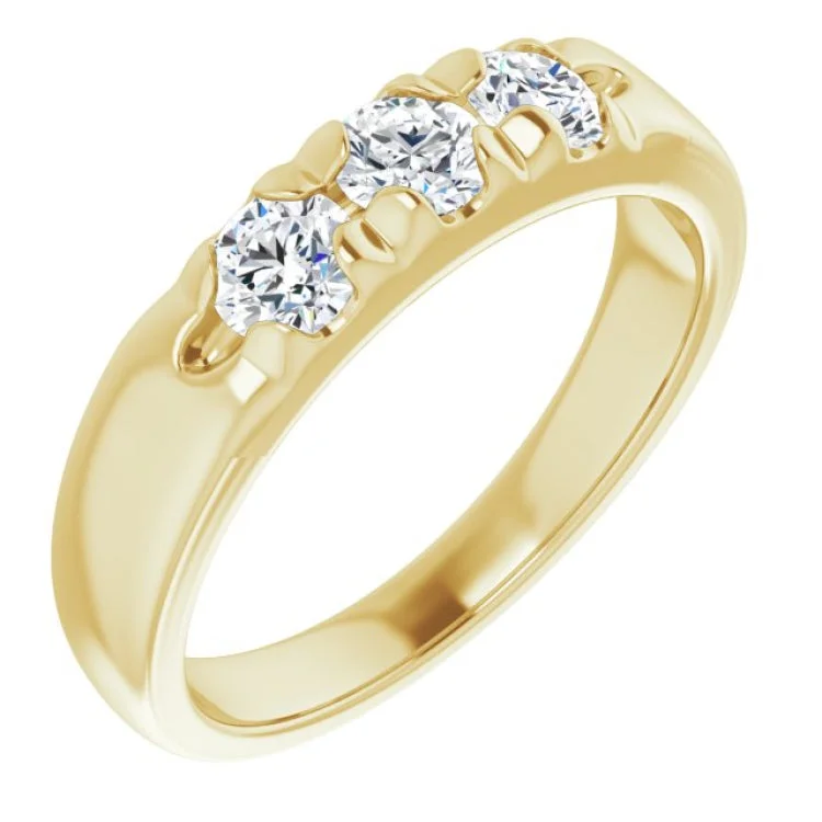 14K Yellow 5/8 CTW Natural Diamond Anniversary Band