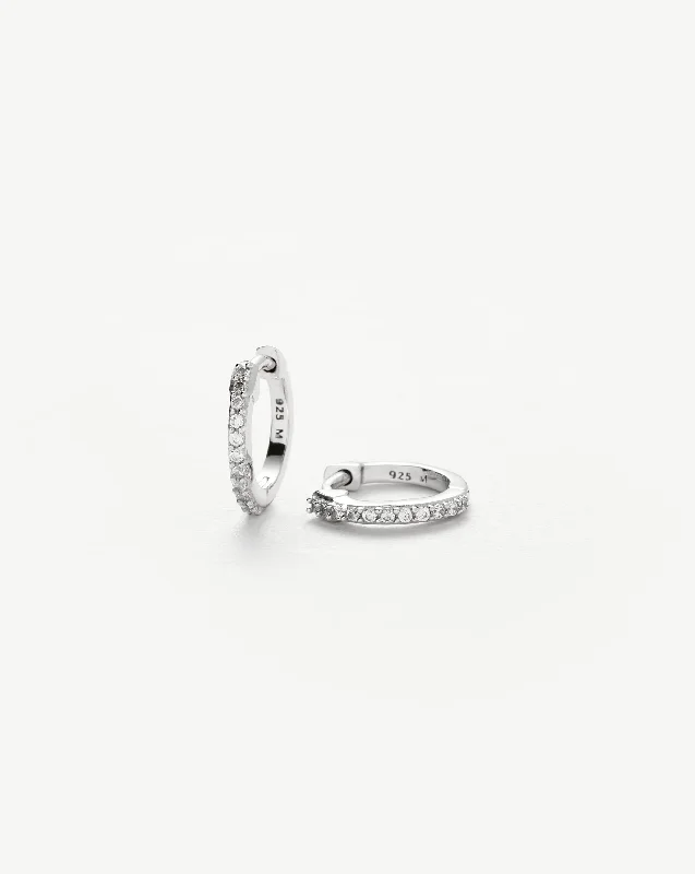 Classic Pave Huggies | Sterling Silver/Cubic Zirconia