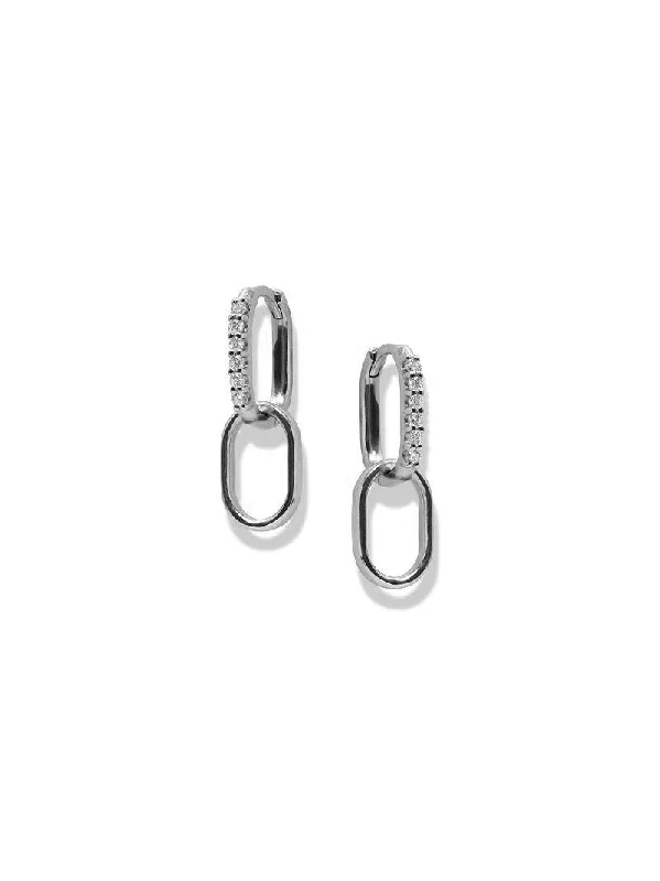 Classique Pavé Paper Clip Hoops