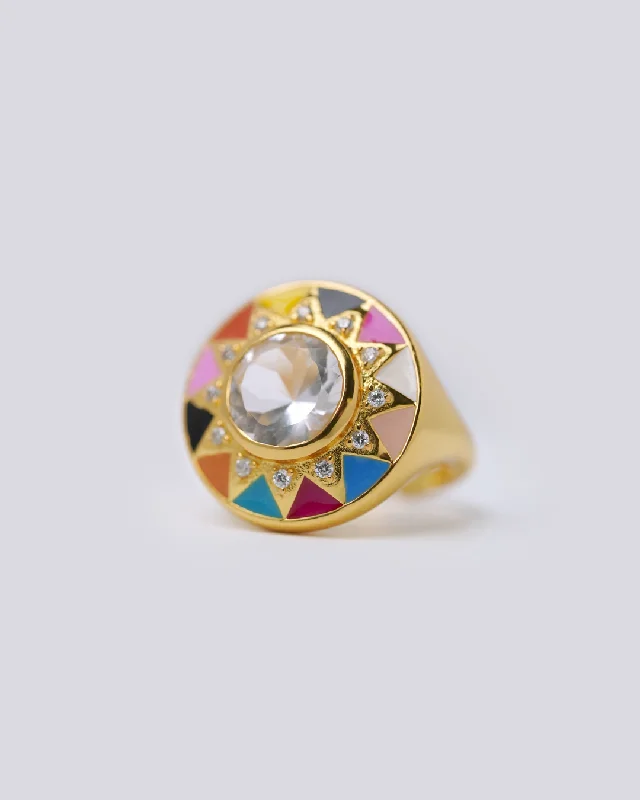 Holi Enamel Sun Ring