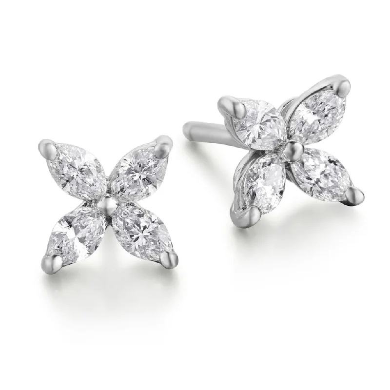 Marquise Flower Studs