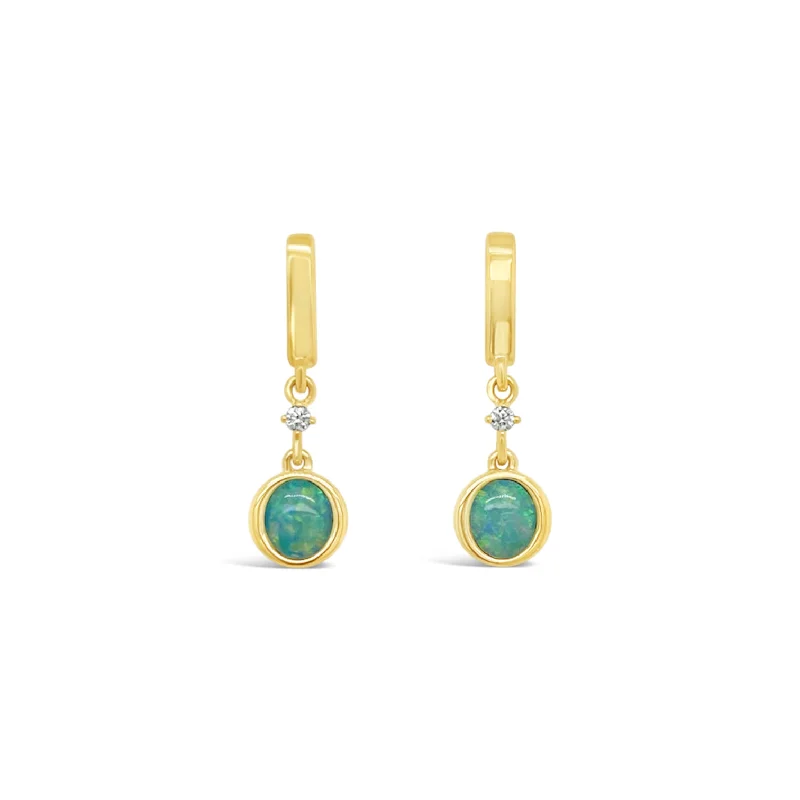 Opal & Diamond Petite Drop Earrings