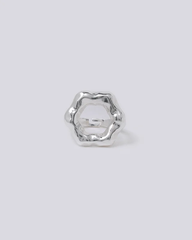 Silver Round Wave Ring