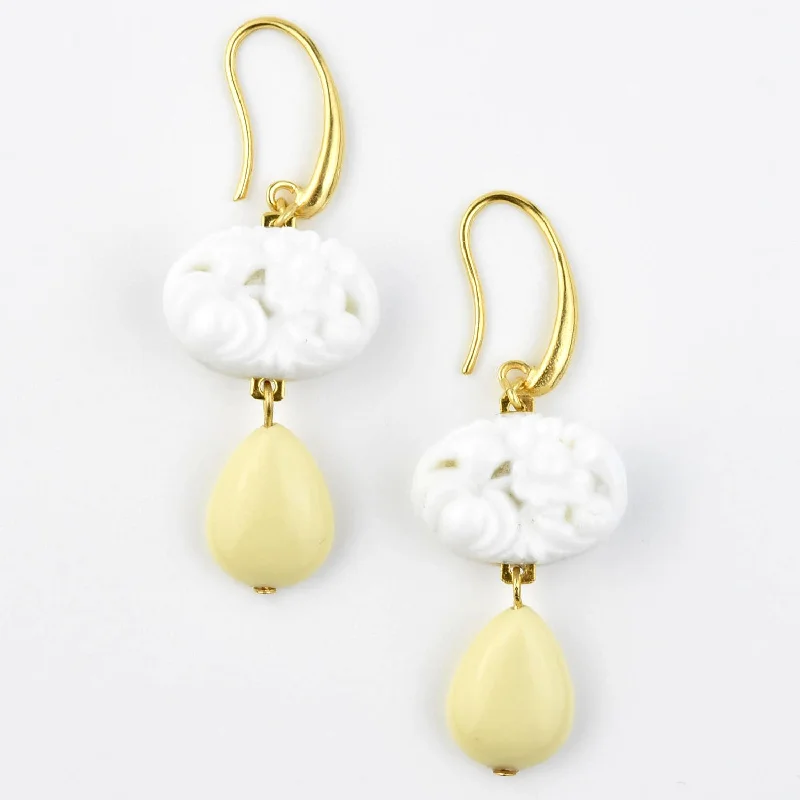 Vintage Milk Glass Earrings