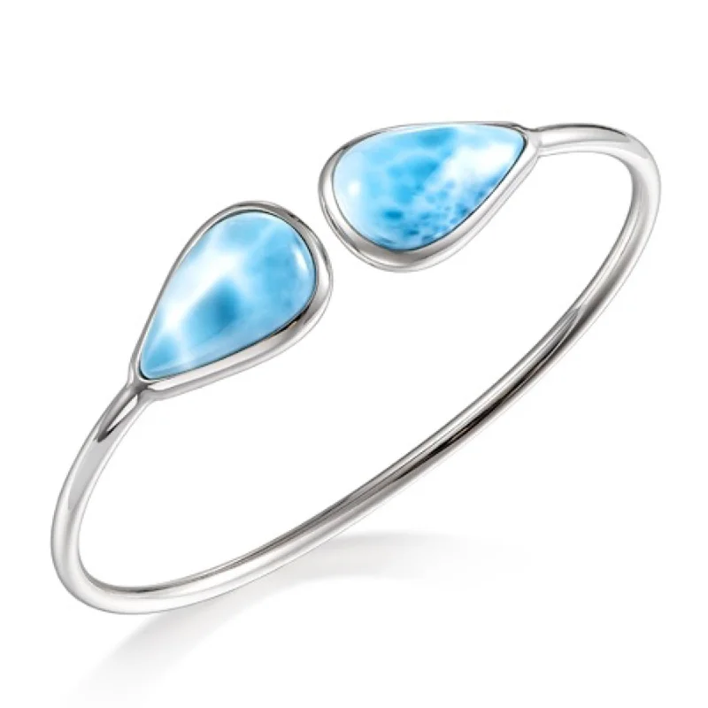 Alamea Larimar Bangle Bracelet in Sterling Silver