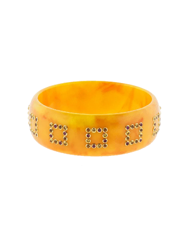 Orange Bakelite Gemstone Bangle