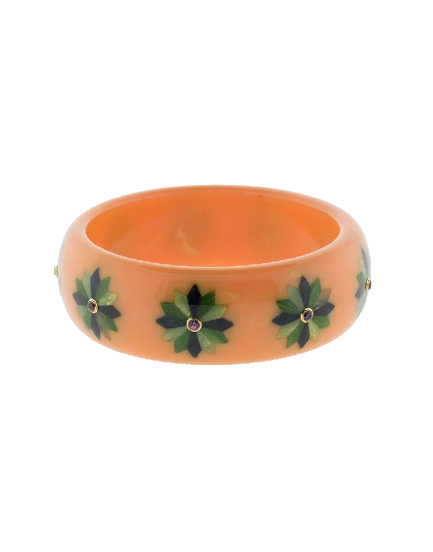 Pink Green And Blue Bakelite Bangle