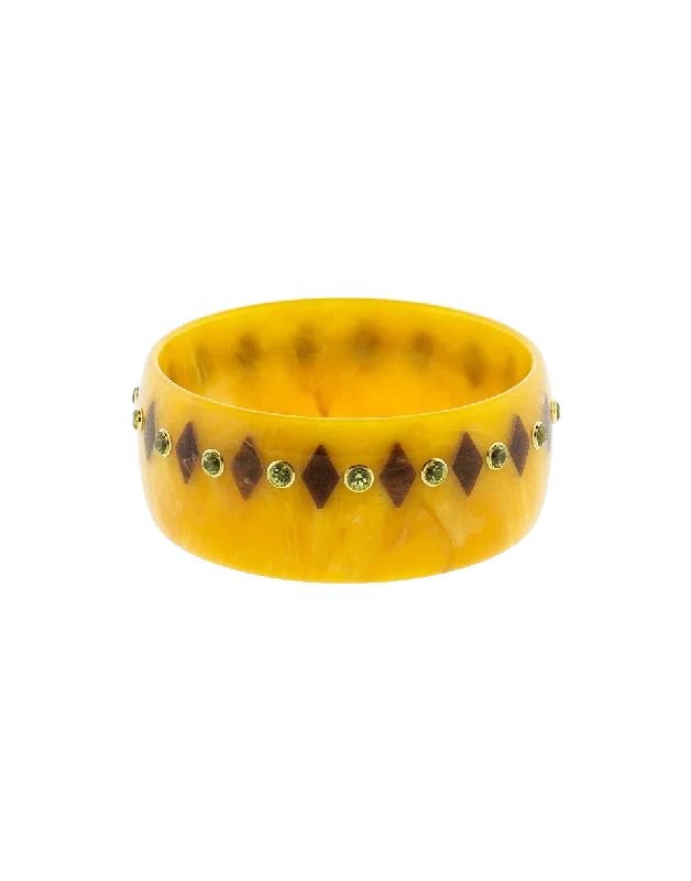 Yellow And Brown Bakelite Bangle